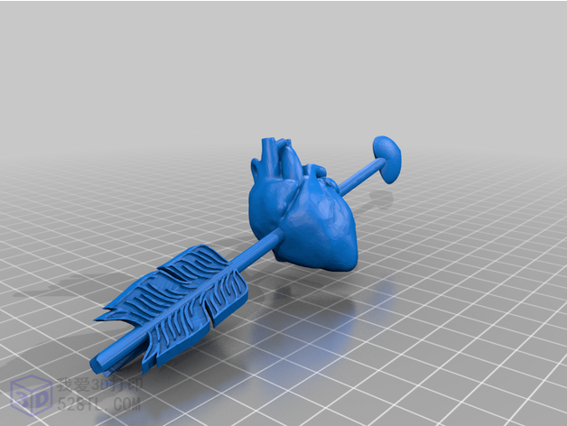 3D打印模型stl-情人节之一箭穿心