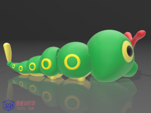 铰接结构会动的毛毛虫-3d打印模型stl-【我爱3D打印】