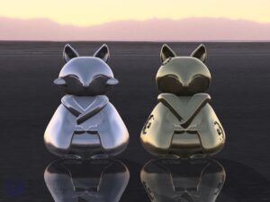 3D打印模型stl-情人节狐狸情侣小玩偶-【我爱3D打印】