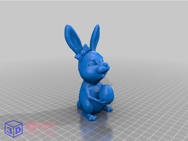 复活节大耳朵兔子-3d打印模型stl模型图