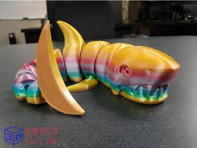 会活动的铰链鲨鱼-3D打印模型stl