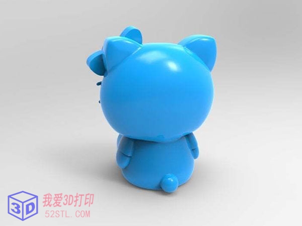 坐版可爱的Hello Kitty玩偶-3d打印模型stl模型图