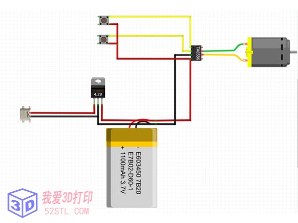 自制电动螺丝刀-3d打印模型stl下载电路接线图