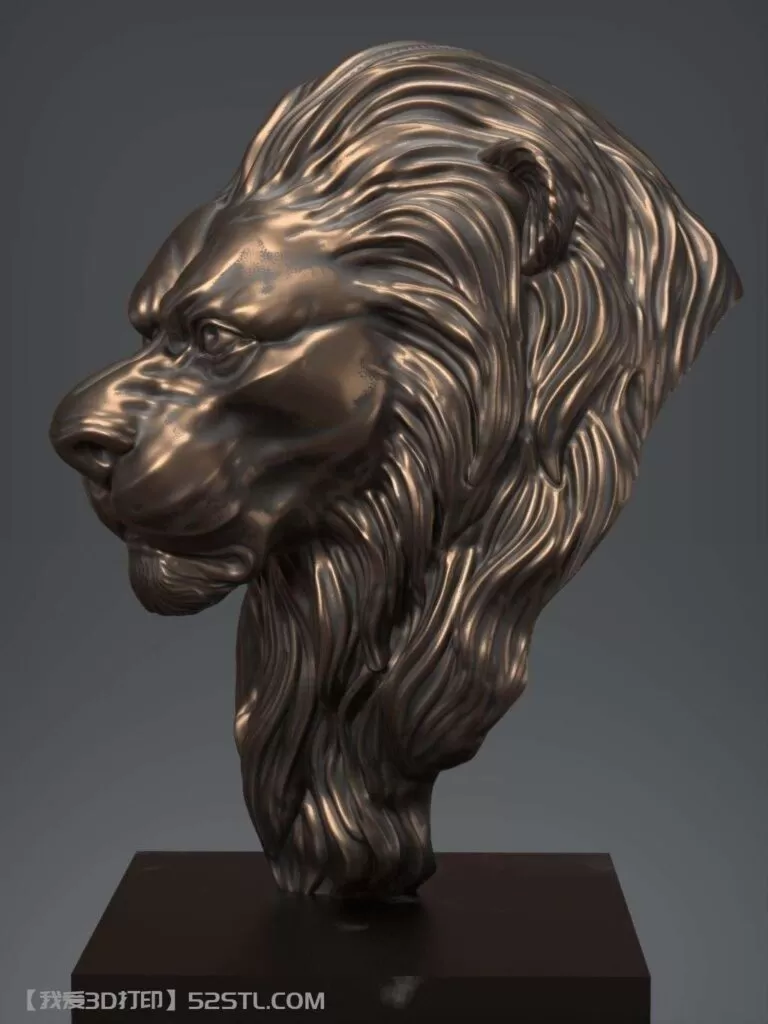 狮子头黄铜摆件-3d打印模型stl