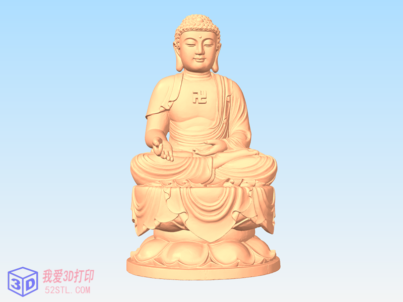 释迦牟尼佛坐像-3d打印模型stl模型图