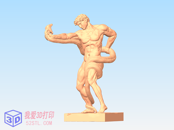 运动员蟒蛇摔跤-3d打印模型stl模型图