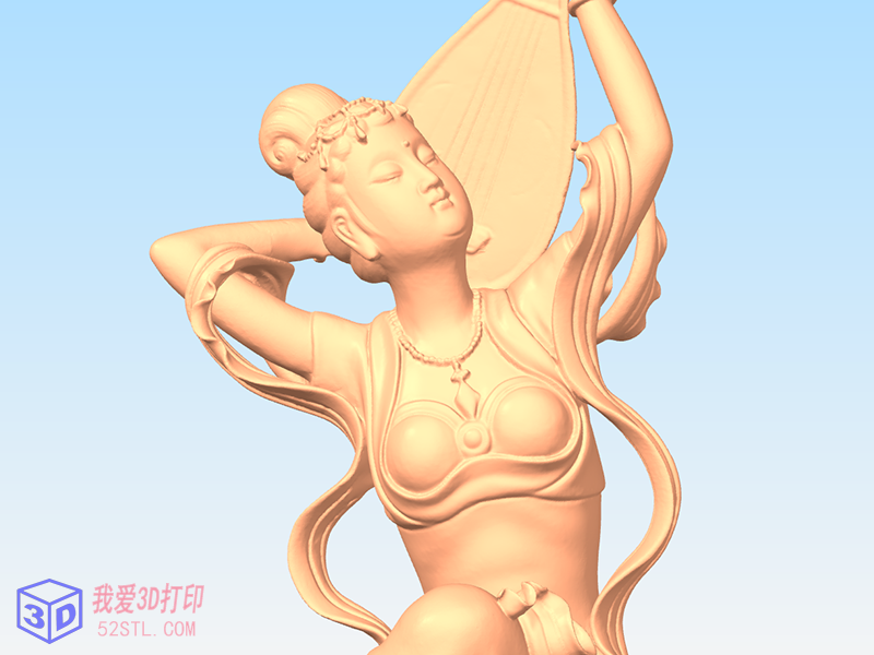 仙女反弹琵琶-3d打印模型stl免费下载-百度网盘云【我爱3D打印】