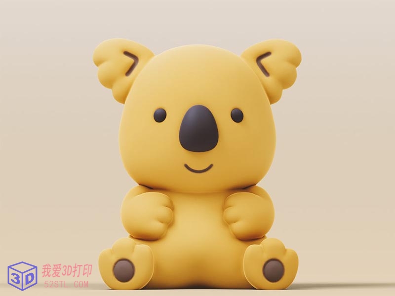 考拉（无尾熊）玩偶手办-3d打印模型stl积分下载-百度网盘云【我爱3D打印】