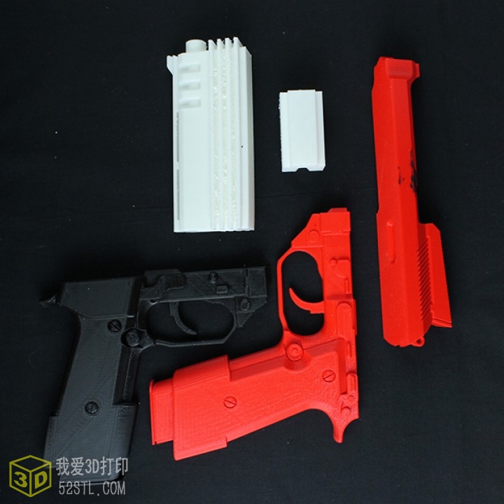 吃鸡Auto9 手枪缩微模型-3D打印模型stl