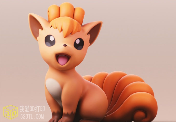 Vulpix六尾精灵宝可梦（口袋妖怪）模型-3d打印模型stl格式免费下载-百度度网盘下载【我爱3D打印】