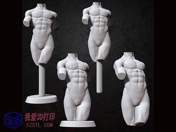 裸体男女人体模特-3D打印模型stl图片