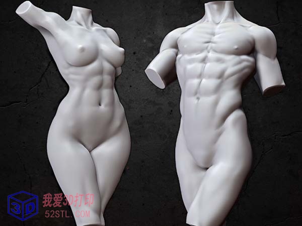 裸体男女人体模特-3d打印模型stl格式免费下载-百度网盘下载【我爱3D打印】
