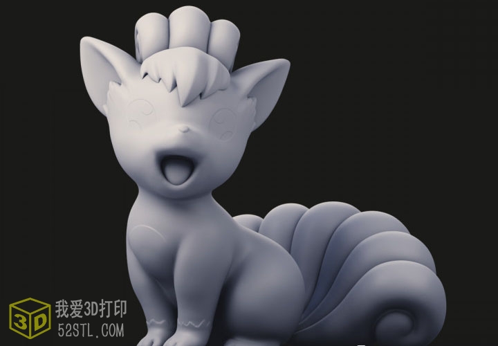 Vulpix（六尾火狐）模型-3D打印模型stl