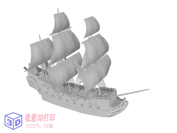 加勒比海盗黑珍珠号-3d打印模型stl免费下载-百度网盘云【我爱3D打印】