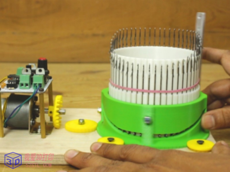 DIY自动圆筒线网编织机-3d打印模型stl