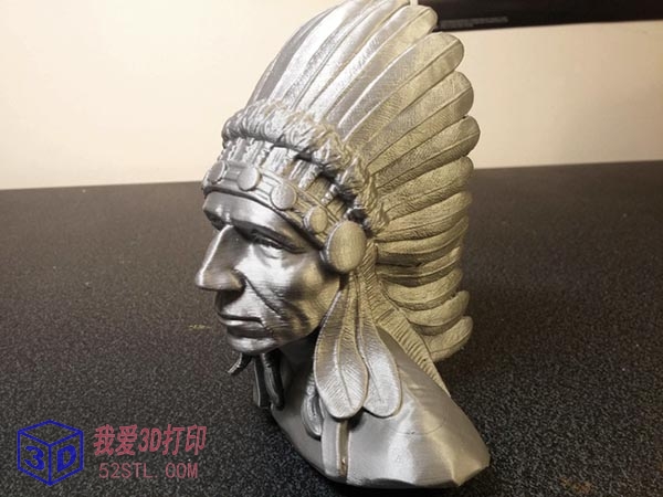 美国印第安人头像雕塑-3d打印模型stl实物图