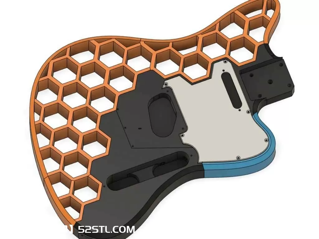 Prusacaster-可3D打印的吉他-3d打印模型stl将零件粘合在一起