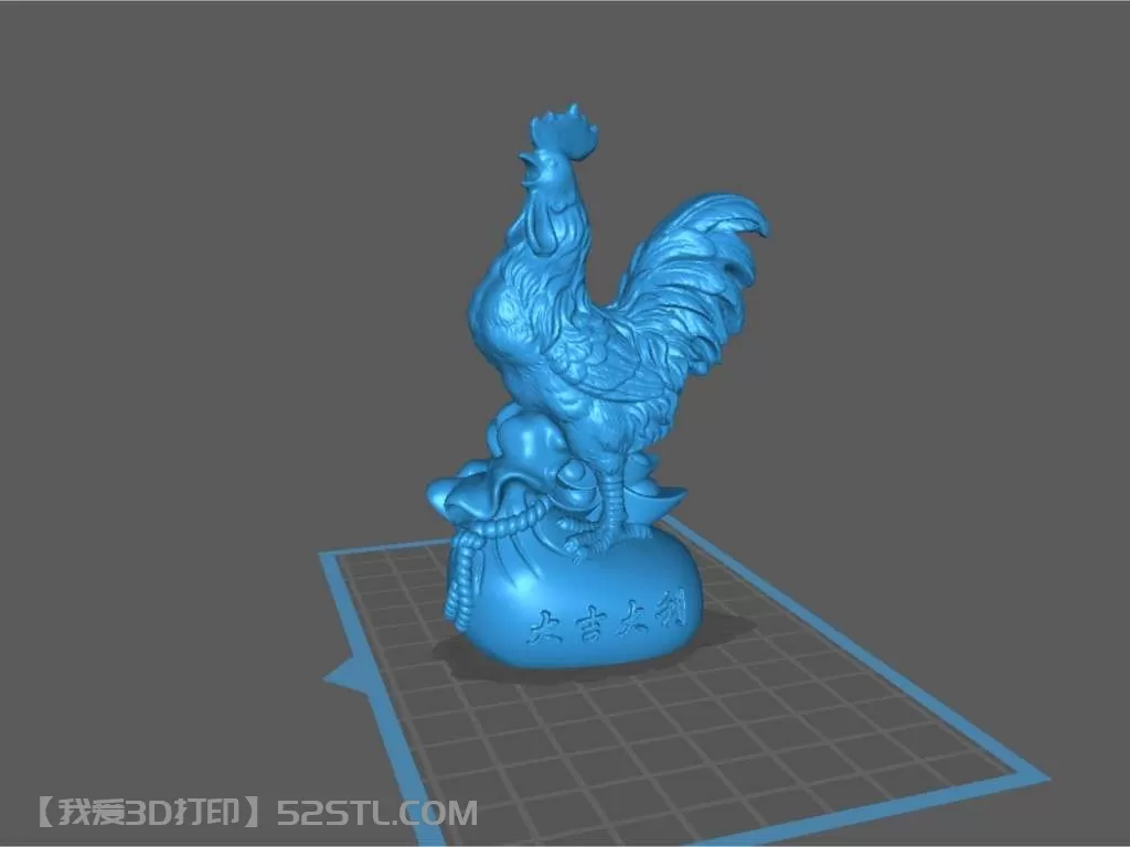 十二生肖鸡大吉大利金鸡雕塑-3d打印模型stl