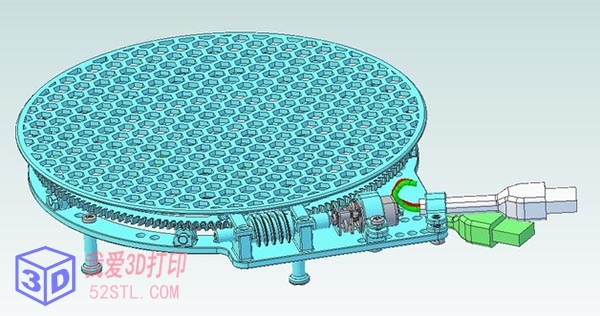 旋转展示台带灯USB供电-3d打印模型stl免费下载-百度网盘云【我爱3D打印】