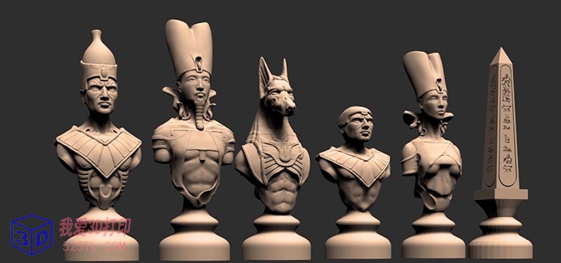 图片[3]-埃及法老亡灵版国际象棋-3d打印模型stl下载-百度网盘云【我爱3D打印】