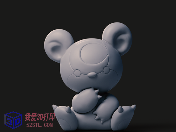 宠物小精灵宝可梦Teddiursa熊宝宝(口袋妖怪)-3d打印模型stl模型图