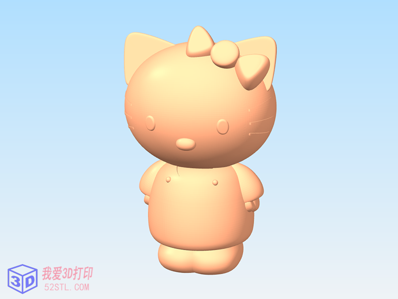 可爱的Hello Kitty玩偶模型-3d打印模型stl模型图