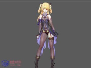 原神-站姿菲谢尔Fischl手办-3d打印模型stl-【我爱3D打印】