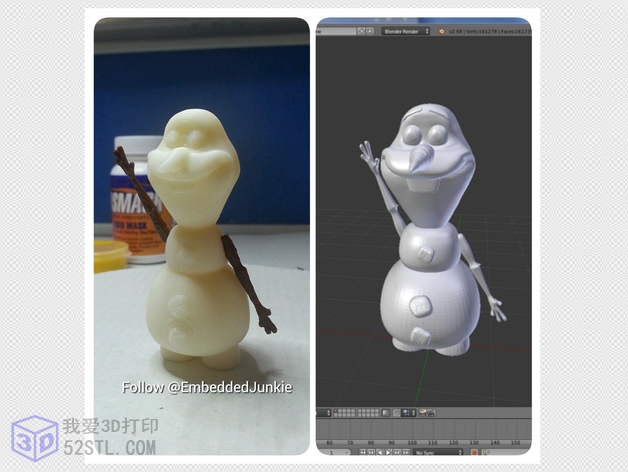 3D打印模型stl-迪士尼冰雪奇缘的奥拉夫