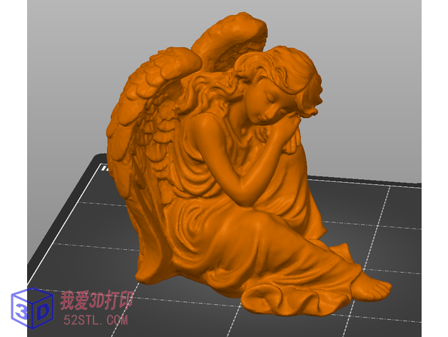 唯美的天使雕像-3d打印模型stl