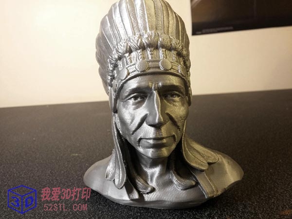 美国印第安人头像雕塑-3d打印模型stl实物图
