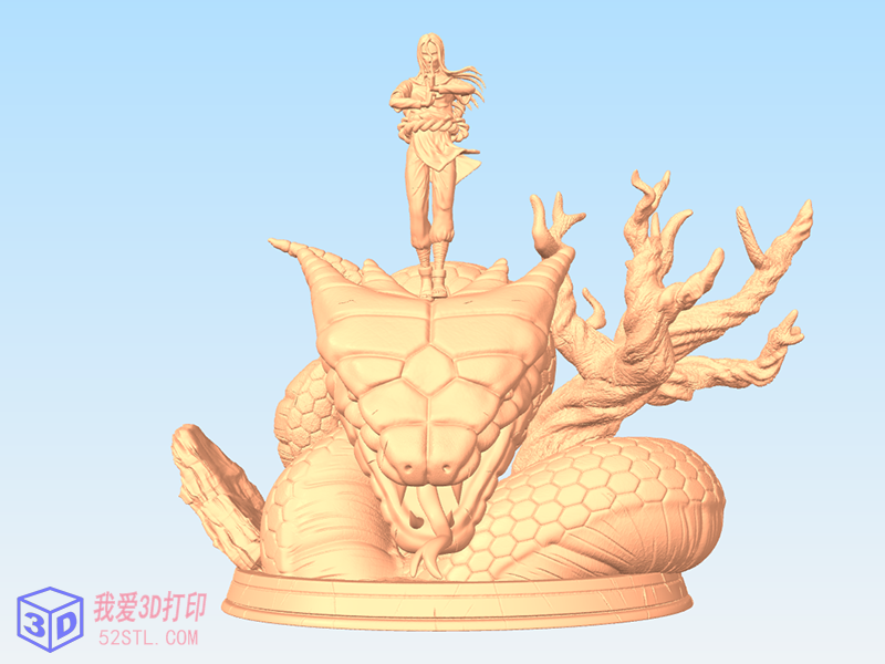火影忍者大蛇丸幻手办-3d打印模型stl下载-百度网盘云【我爱3D打印】