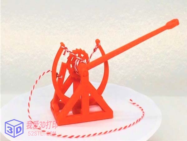达芬奇弹射器礼品卡-3d打印模型stl下载实物图