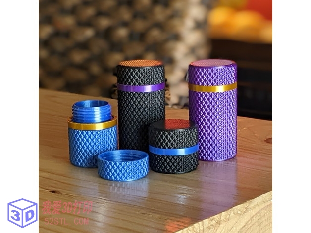 滚花螺旋盖储存筒-3d打印模型stl