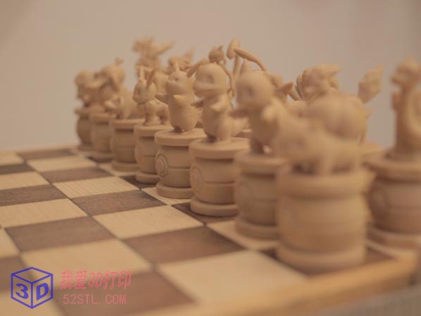 口袋妖怪国际象棋套装-3d打印模型stl下载实物图