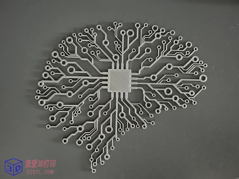 大脑电子线路-3d打印模型stl