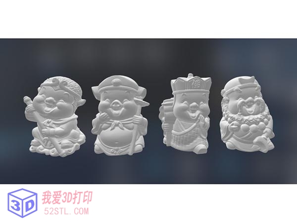 Q版西游记师徒四人手办-3d打印模型stl下载-百度网盘云下载【我爱3D打印】