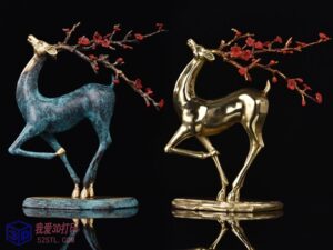 奔跑的梅花鹿-3d打印模型stl下载-【我爱3D打印】