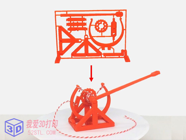 达芬奇弹射器礼品卡-3d打印模型stl免费下载-百度网盘云下载【我爱3D打印】