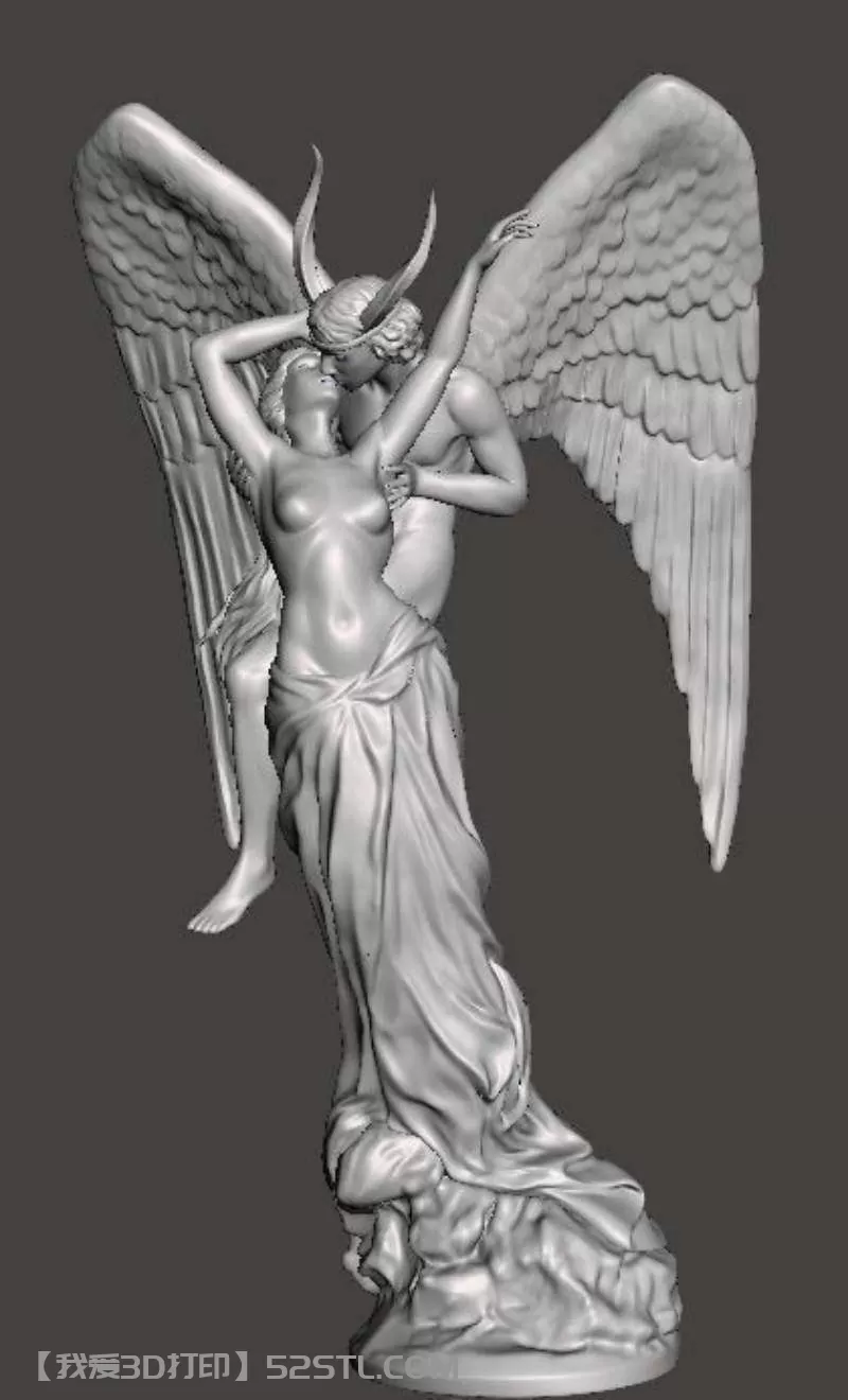 天使与魔鬼-3d打印模型stl积分下载-百度网盘云【我爱3D打印】