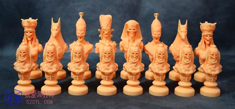 图片[1]-埃及法老亡灵版国际象棋-3d打印模型stl下载-百度网盘云【我爱3D打印】