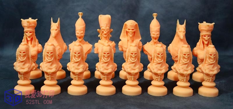 埃及法老亡灵版国际象棋-3d打印模型stl下载-百度网盘云【我爱3D打印】