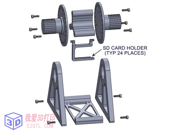 摩天轮SD卡储存器-3d打印模型stl