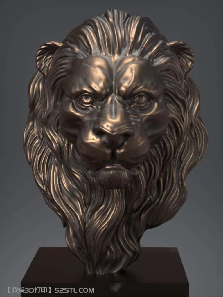 狮子头黄铜摆件-3d打印模型stl