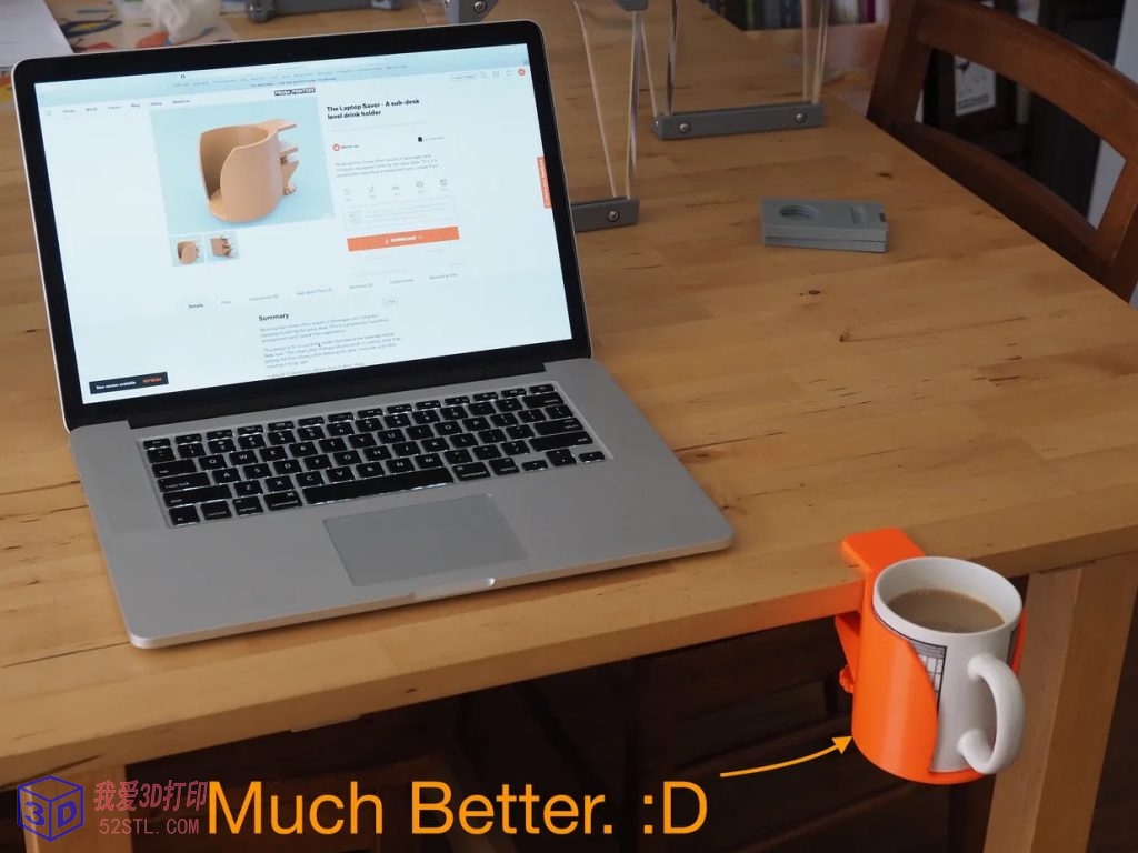 办公桌可固定饮料架-3d打印模型stl