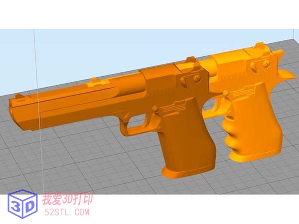 枪模（沙漠之鹰 .50AE）-3d打印模型stl下载模型图
