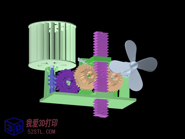 重力储存转化成风能-3d打印模型stl下载效果图