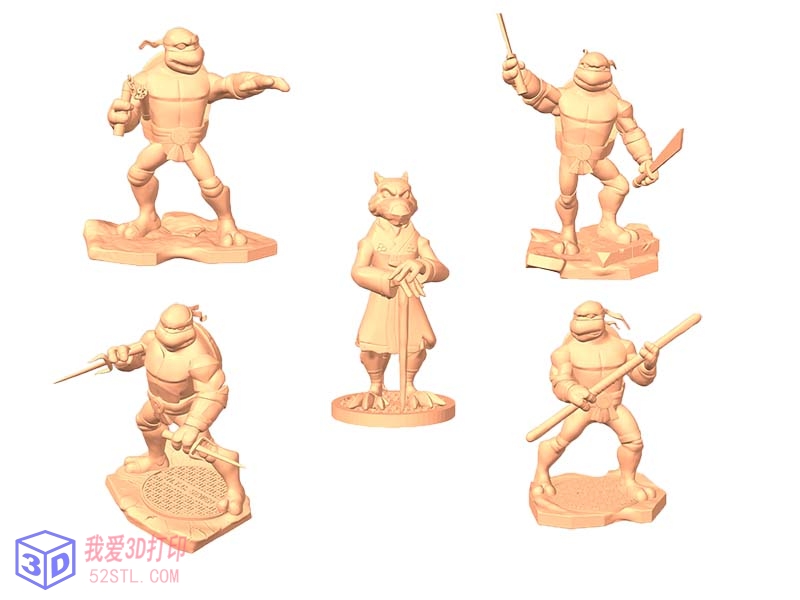 忍者神龟手办模型合集-3d打印模型stl格式-百度网盘下载【我爱3D打印】