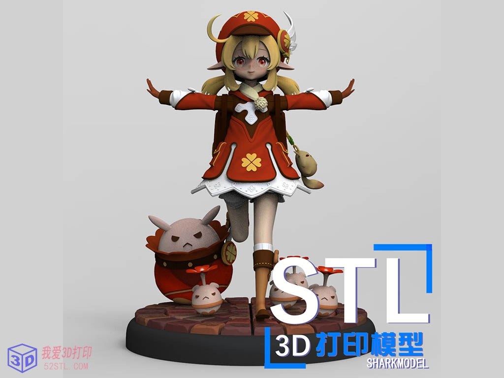 原神可莉奔跑版手办-3d打印模型stl下载-百度网盘云下载【我爱3D打印】